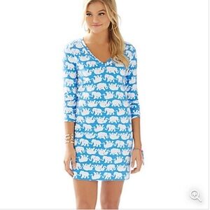 EUC LILLY PULITZER CHRISTIE SUN ELEPHANT 🐘 SHIRT DRESS